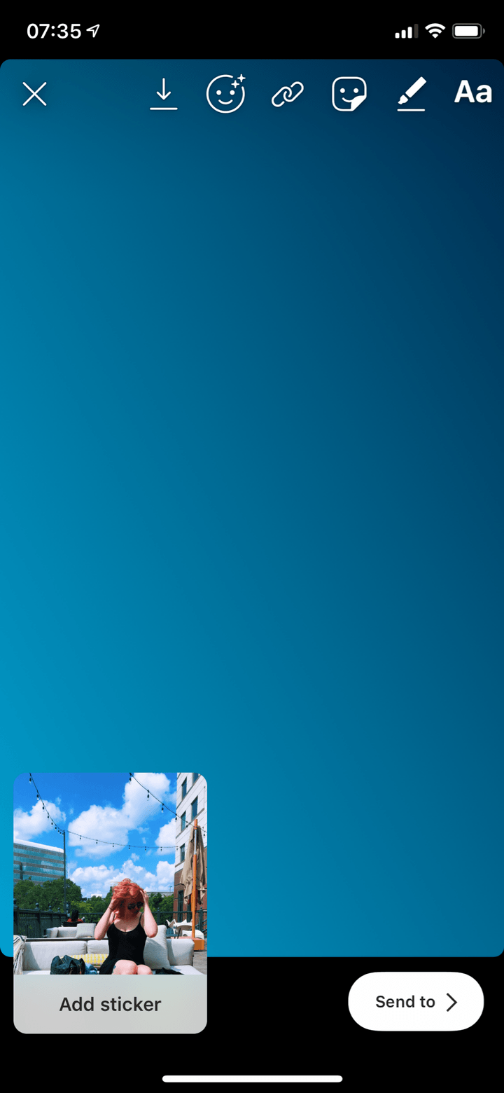 A pop-up may appear stating ‘Add sticker’. Select this.