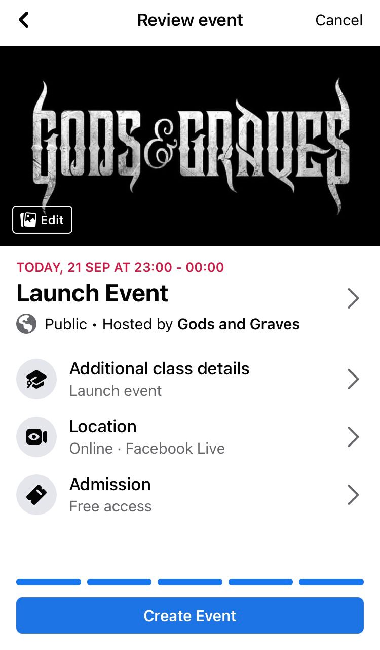 Review the details of your Facebook event before hitting the ‘Create Event’ button