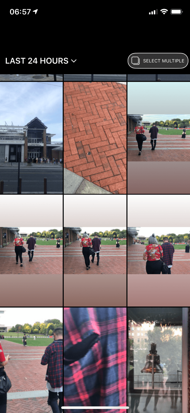 Find the Live Live Photo that you wish to turn into a Boomerang and insert it into your Stories creator, by accessing your camera roll in the bottom left-hand corner of the screen.